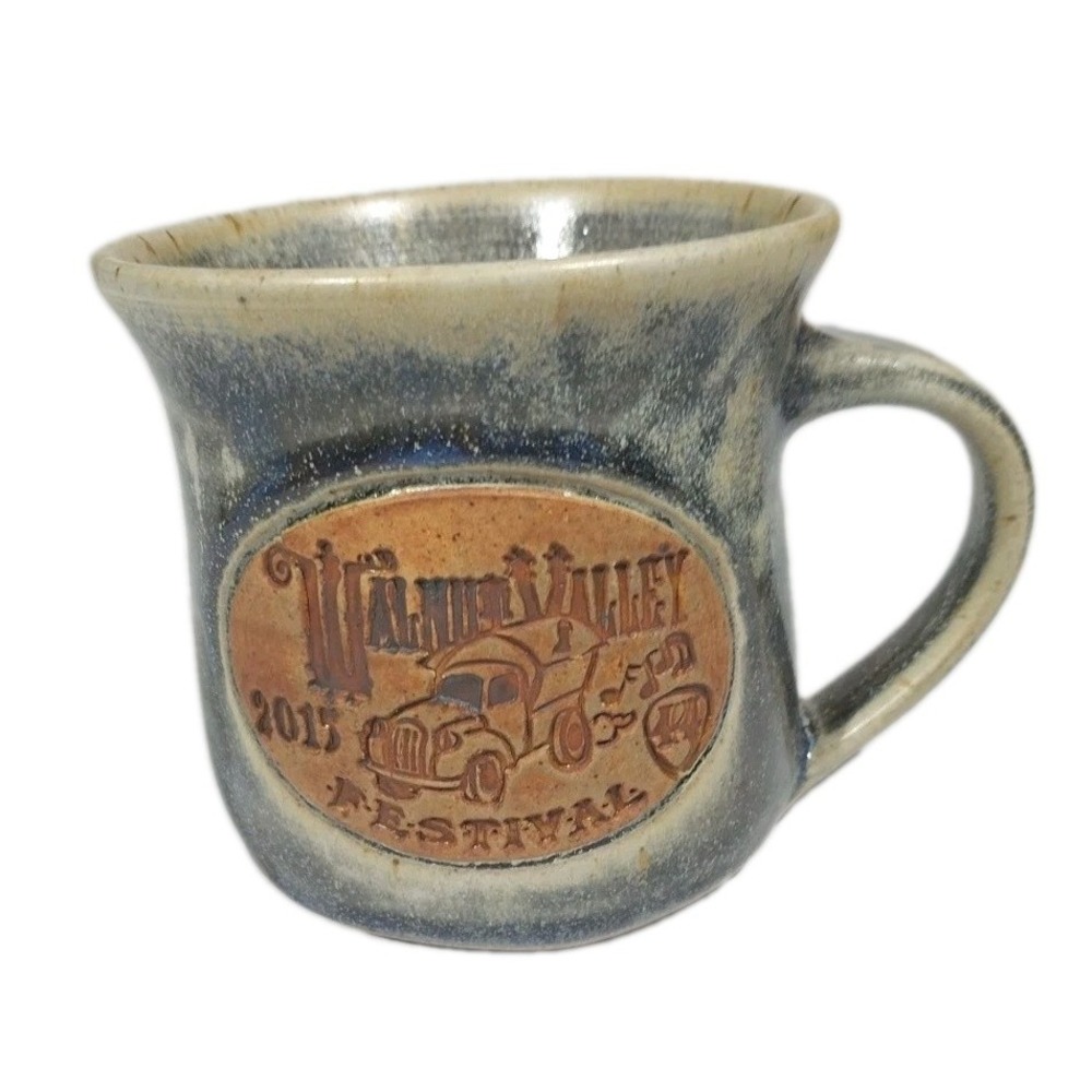 2015 Walnut Valley Festival Stoneware Mug Elk Falls Pottery LE- 491/500